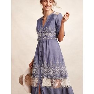 Anthropologie Moulinette Soeurs Embroidered Dress